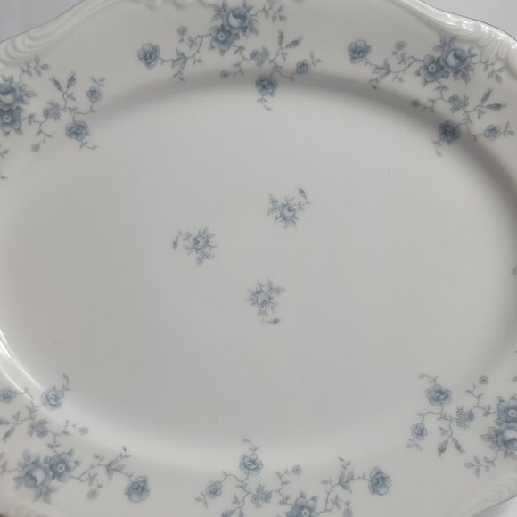 ONE Johann Haviland Blue Garland Serving Platter White Blue Flowers Bavaria - Picture 9 of 11